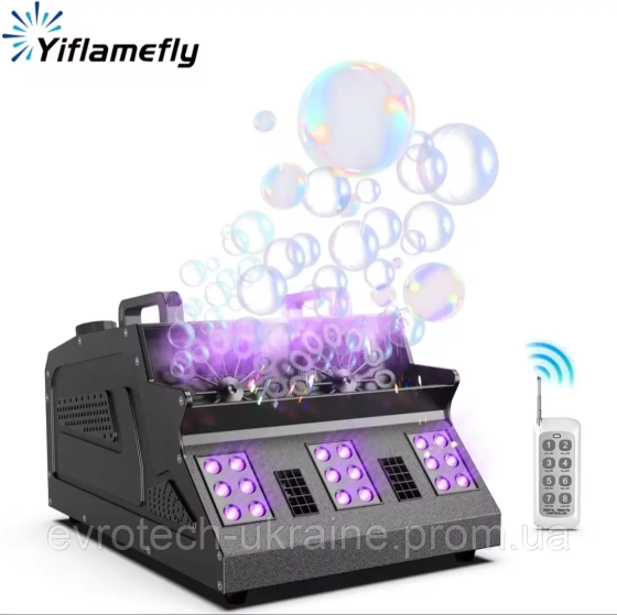 Yiflamefly 1500W 8 RGB / світлодіодна машина для димових бульбашок DMX з пультом Рівне