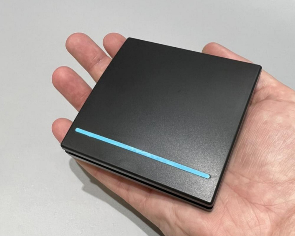 Беспроводной настенный выключатель света Smart RF433MHz с реле 220В 10А, одноклавишный, на батарейке CR2032, черный Киев - изображение 4