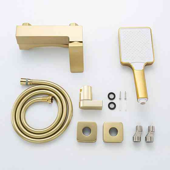 Змішувач для ванни FRAP F3276-3 з душовим гарнітуром, золотий сатин Київ