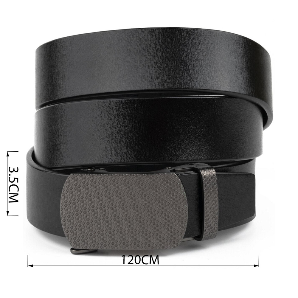 Ремінь чоловічий з зернистою пряжкою автомат Vintage 20272 Чорний Київ - фото 3