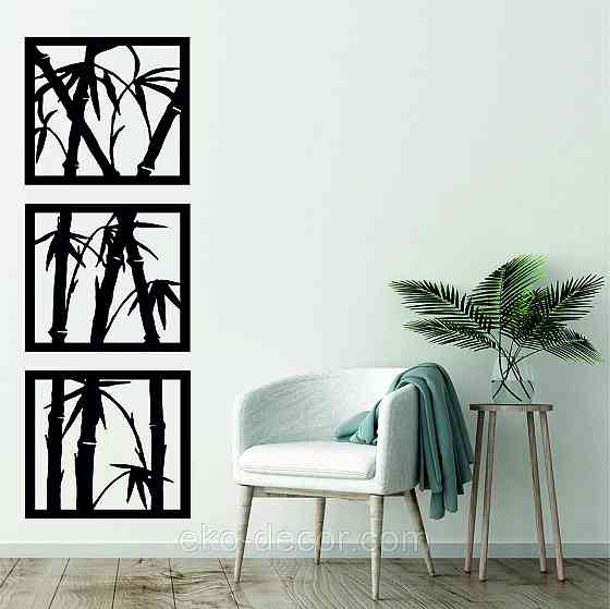 Декоративное настенное Панно «Пальма» Декор на стену 50*140, Черный Киев