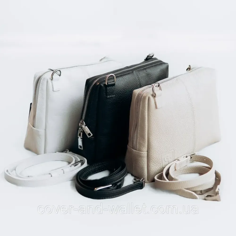 Стильная женская сумка кросс-боди из натуральной кожи бежевого цвета Grande Pelle 702743 Киев - изображение 8