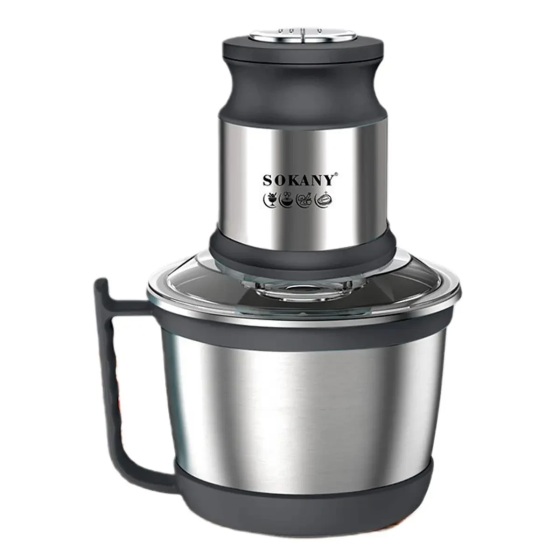 Sokany Чопер подрібнювач з чашею 3 літри 4 леза нержавіюча сталь овочерізка Sokany SK-7027 Коломыя