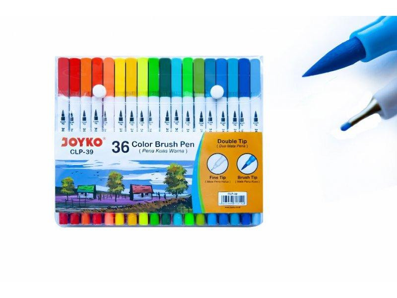 Фломастери "Joyko" двосторонні (пензлик/лінер) 36 кольори CLP-39, шт Київ - фото 1