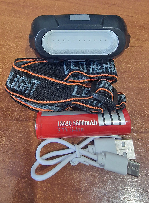 Фонарь на лоб красный аккумуляторный налобны Красный све режим SOS Одеса - фото 9