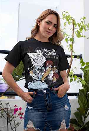 Футболка для мальчика аниме Стеинс Гате Курису Макисе оверсайз (рост от 165 до 180 ) Черний AnimeJ0346m Днепр