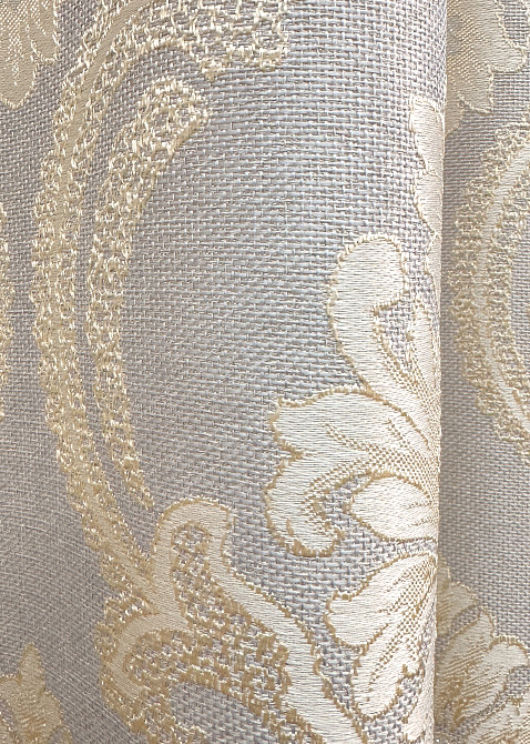 Комплект готовых штор VR-Textil Лен Корона Мария № 1268ш Светло-серый с золотистым 150х270 см 2 шт (33-0096) Киев - изображение 8