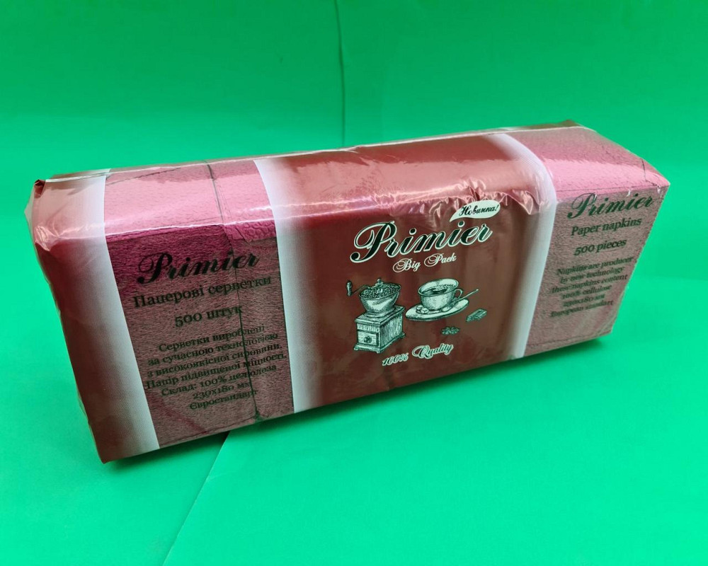 Серветка Primier 23*18 чорн/бордо big pack (4*125) л (один шар) (1 пачка) Харків - фото 7