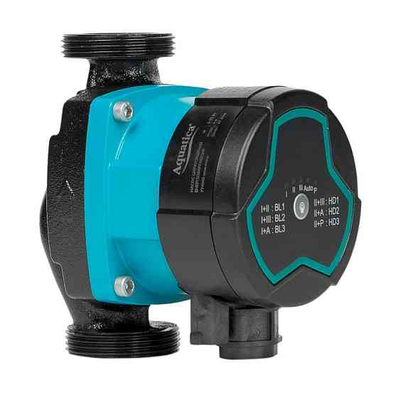 Насос циркуляційний енергозберігаючий 5-25Вт Hmax 4м Qmax 47л/хв Ø1½" 130мм + гайки Ø1" AQUATICA GPA25-4/130 Рівне