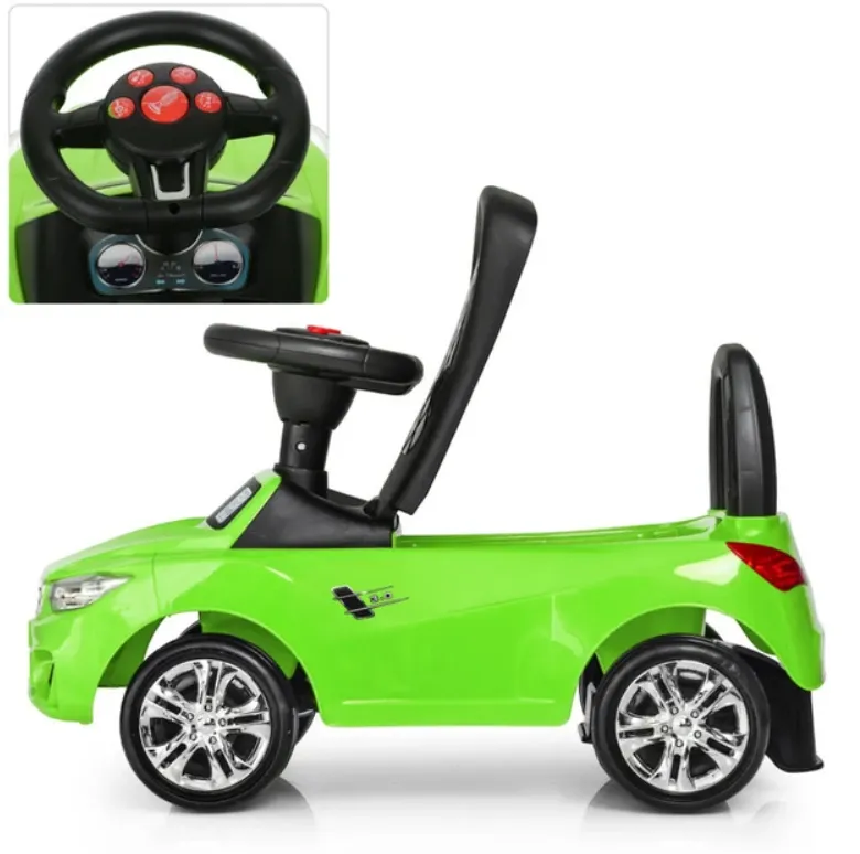 Каталка-толокар Audi звукові та світлові ефекти прогумовані колеса багажник під сидінням Зелений (M 3147B-5) Чернігів - фото 4