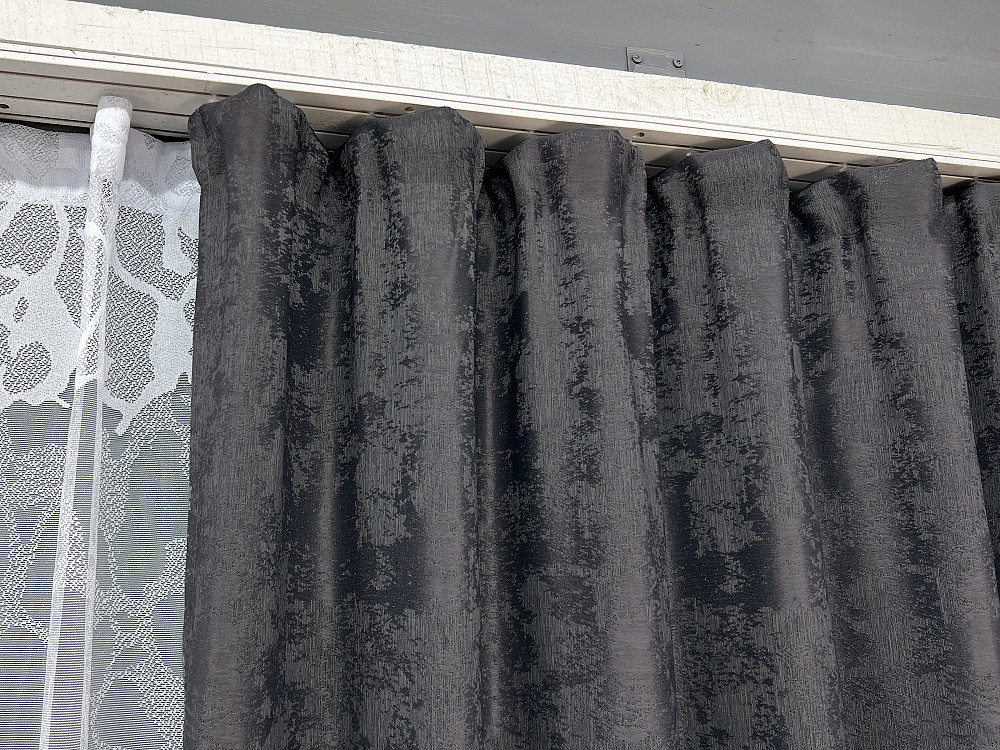 Комплект штор VR-Textil Жакард Мармур 200х270 2шт і Тюль 600х270 1211ш-1529т Графітовий з білим 71-184/7 Київ - фото 8
