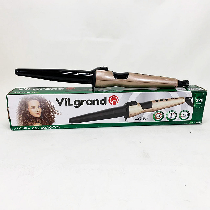 Плойка-щипцы для прикорневого объема ViLgrand VHC-3041LC 40 Вт, Конусные плойки для завивки волос KR-79 Львов - изображение 7