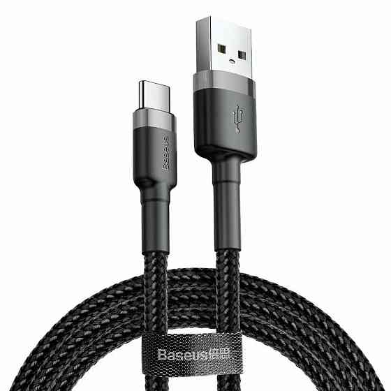 Кабель USB - Type-C Baseus Cafule Cable 3A 1m колір сіро-чорний CATKLF-BG1 Одеса