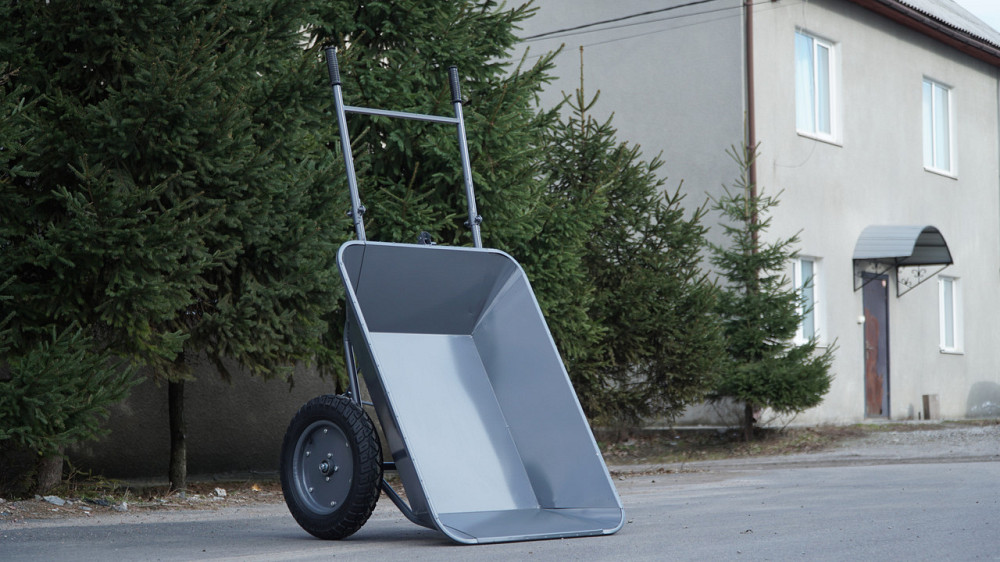 Тачка строительная Garden joys 390 Серая Тачка на двух колесах Тачка строительная усиленная двухколесная Белая Церковь - изображение 3