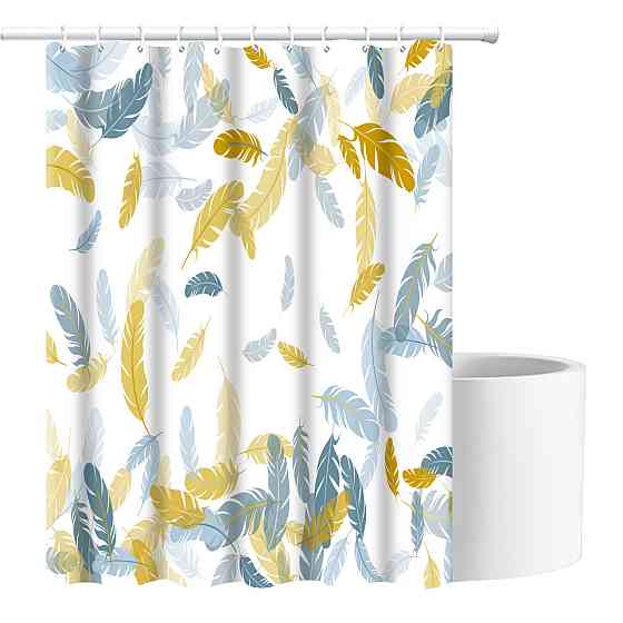 Шторка для ванны из полиэстера водонепроницаемая Bathlux 180x180 см с кольцами, занавеска для ванной комнаты Каменец-Подольский