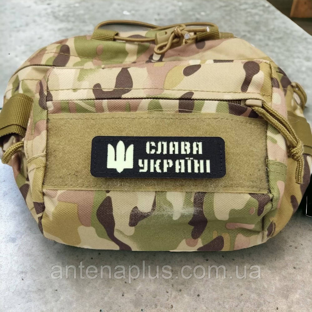 Світловідбиваючий Слава Україні чорний патч / шеврон Київ - фото 2