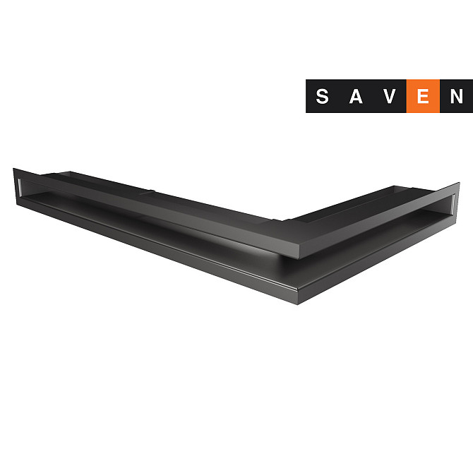 Вентиляційна решітка для каміна кутова ліва SAVEN Loft Angle 60х400х600 графітова Львів - фото 1