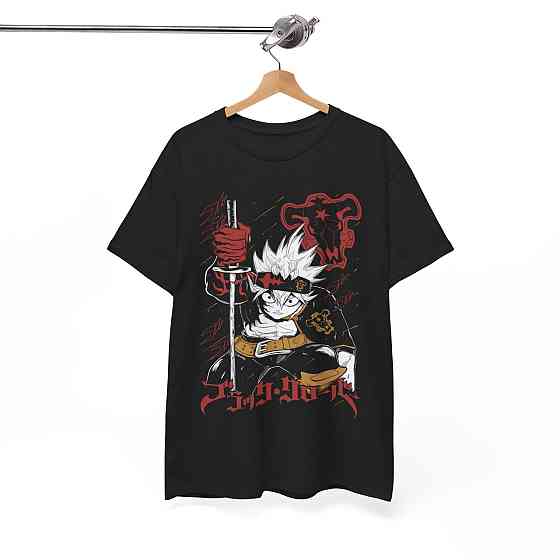 Футболка для хлопчика з аніме принтом Чорна конюшина оверсайз (зріст від 165 до 180) Чорний AnimeJ0508m Дніпро