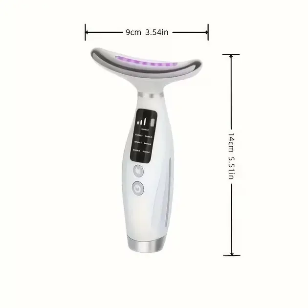 Аккумуляторный электрический массажер для лица Neck Beauty Device с LED-дисплеем, 7 режимов, USB-зарядка Коломия - фото 5
