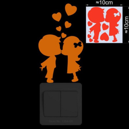 Фосфорна наклейка "Love is" - розмір 10*10см (наклейка набирає світло і світиться в темряві) Київ - фото 1