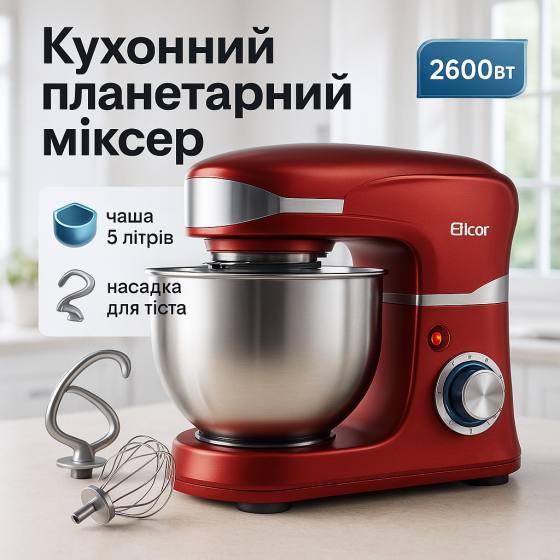 Миксер для 2600Вт Crownberg CB-3408 планетарный тестомес с чашей 5л на 6 скоростей с импульсным режимом BF-94 Львов