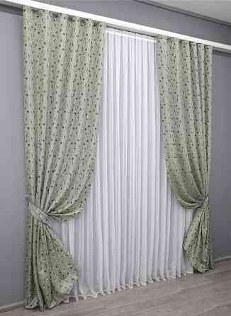 Комплект готових штор VR-Textil Жакард № 1586ш Сатин 140х270 см 2 шт (33-0454) Киев