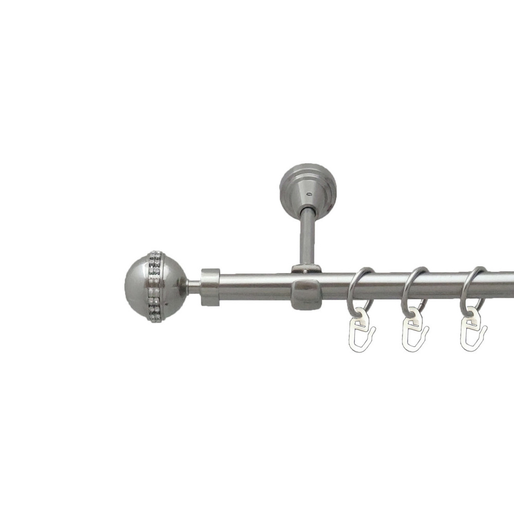 Карниз Orvit Авея металевий однорядний відкритий Нержавіюча Сталь 16 мм 160 см (5502992) Львов - изображение 1