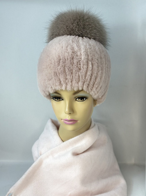 Шапка меховая женская бон Джина Rex Пудровый Харьков - изображение 1
