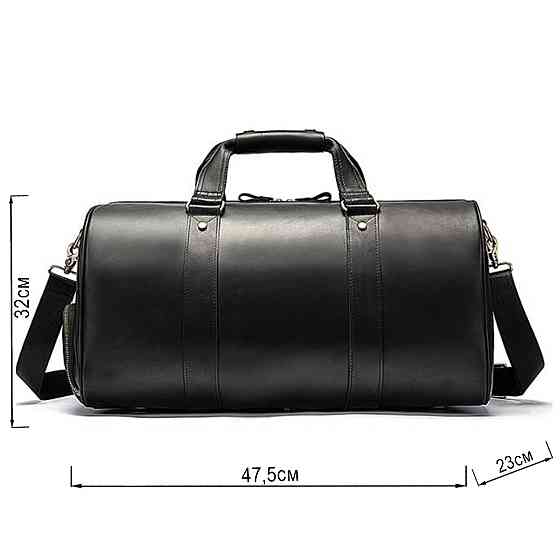 Сумка дорожня чоловіча шкіряна Vintage 14894 Чорна Київ