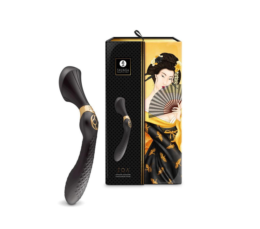 Вибромассажер Shunga Zoa Black, двусторонний Sex Aura Киев - изображение 9