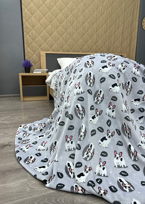 Плед-покривало Decorator WellSoft WOOF 150х210 см з принтом "Песики" (87-194) Київ - фото 8