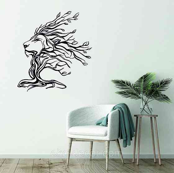 Декоративное настенное 3D Панно «Лев» Декор на стену с объемом 90*83 см, Черный Киев