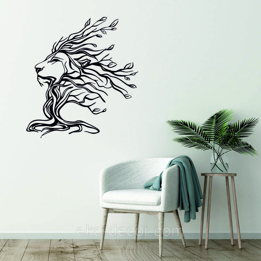 Декоративное настенное 3D Панно «Лев» Декор на стену с объемом 90*83 см, Черный Киев - изображение 6