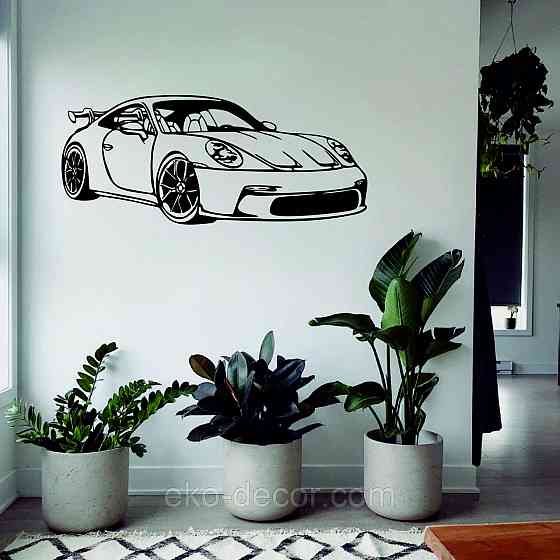 Декоративне настінне Панно «Авто Порш», Декор на стіну 70*29 см, Чорний Київ