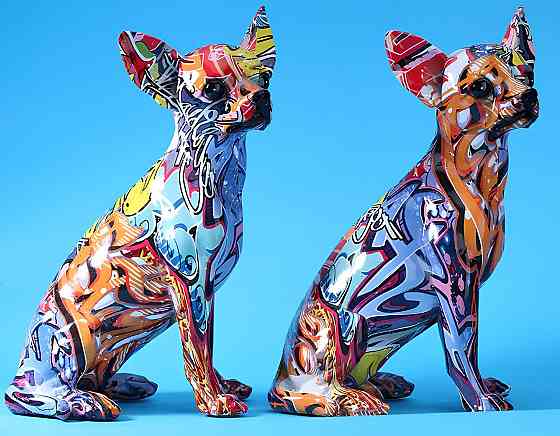 Статуэтка Чихуахуа RESTEQ аквапечать — интерьерная фигурка собаки 26 см, стильный декор и подарок Киев