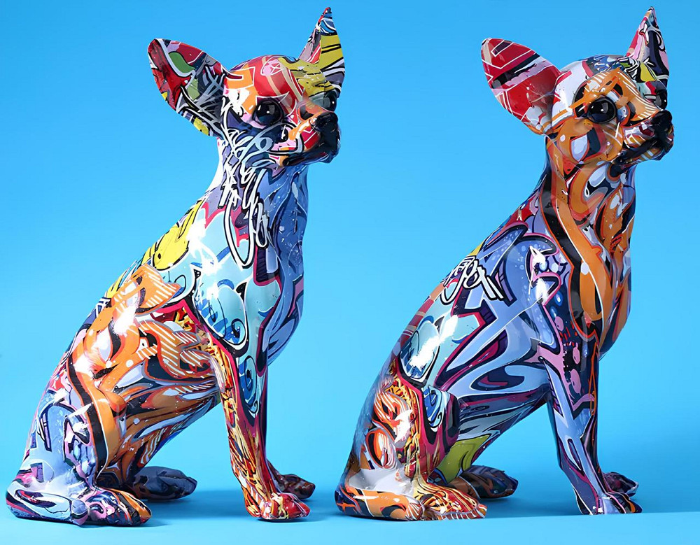 Статуетка Чихуахуа RESTEQ аквадрук — інтер'єрна фігурка собаки 26 см, стильний декор і подарунок Київ - фото 3