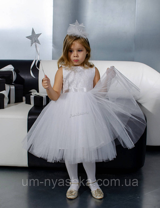 Детское нарядное белое платье Снежинка-кружево Кривой Рог - изображение 1