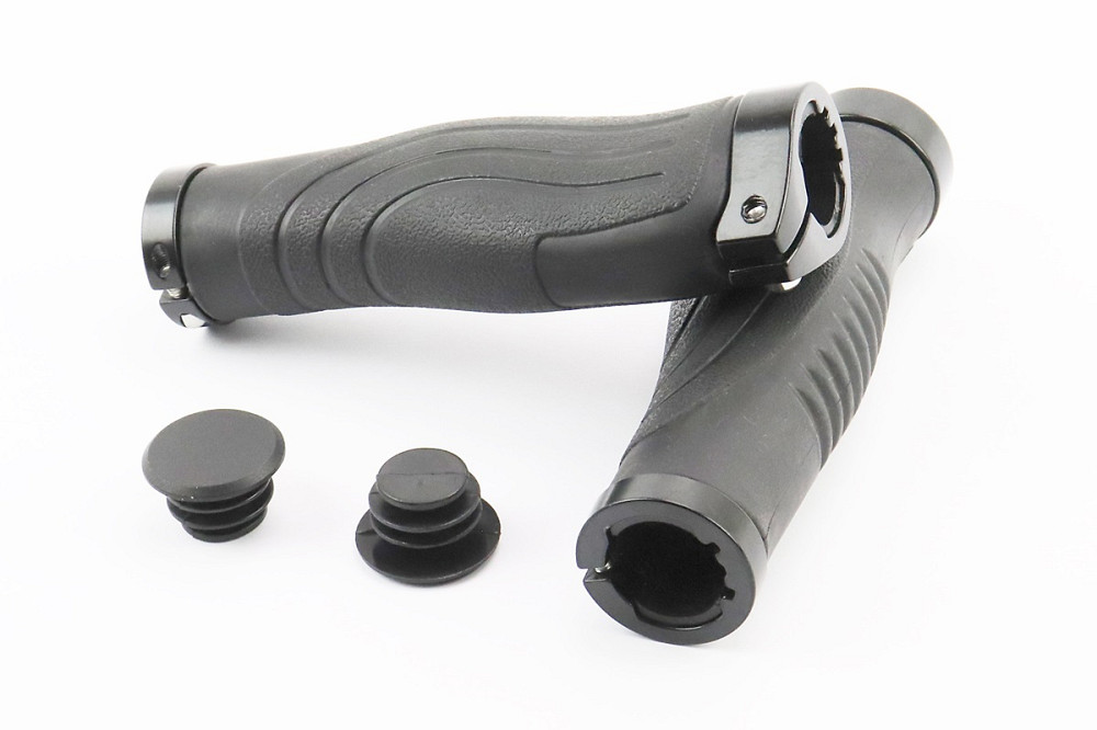 Ручки керма 140мм з затискачем Lock-On з двох сторін, ергономічні, чорні TPR-081 Киев - изображение 1