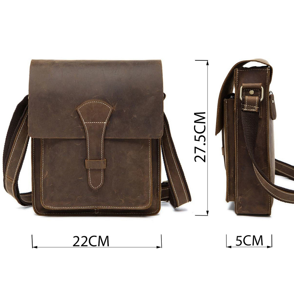 Cумка мужская вертикальная Vintage 14660 Коричневая Киев - изображение 4