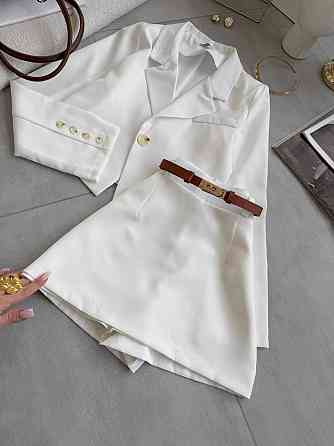 Женский базовый костюм двойка: пиджак + юбка+шорты костюмка 46/48 Одесса