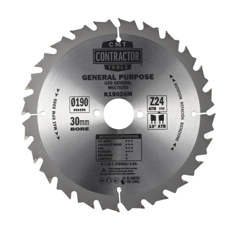 Пильний диск по дереву CMT 190x30x24z K2.2/1.4 (K19024M) Одеса - фото 2