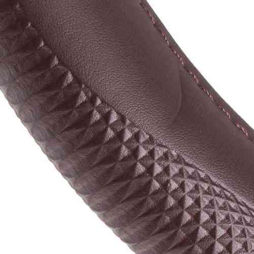 Шкіряний чохол на кермо VLOD-L948 BR M коричневий з одним швом Харків