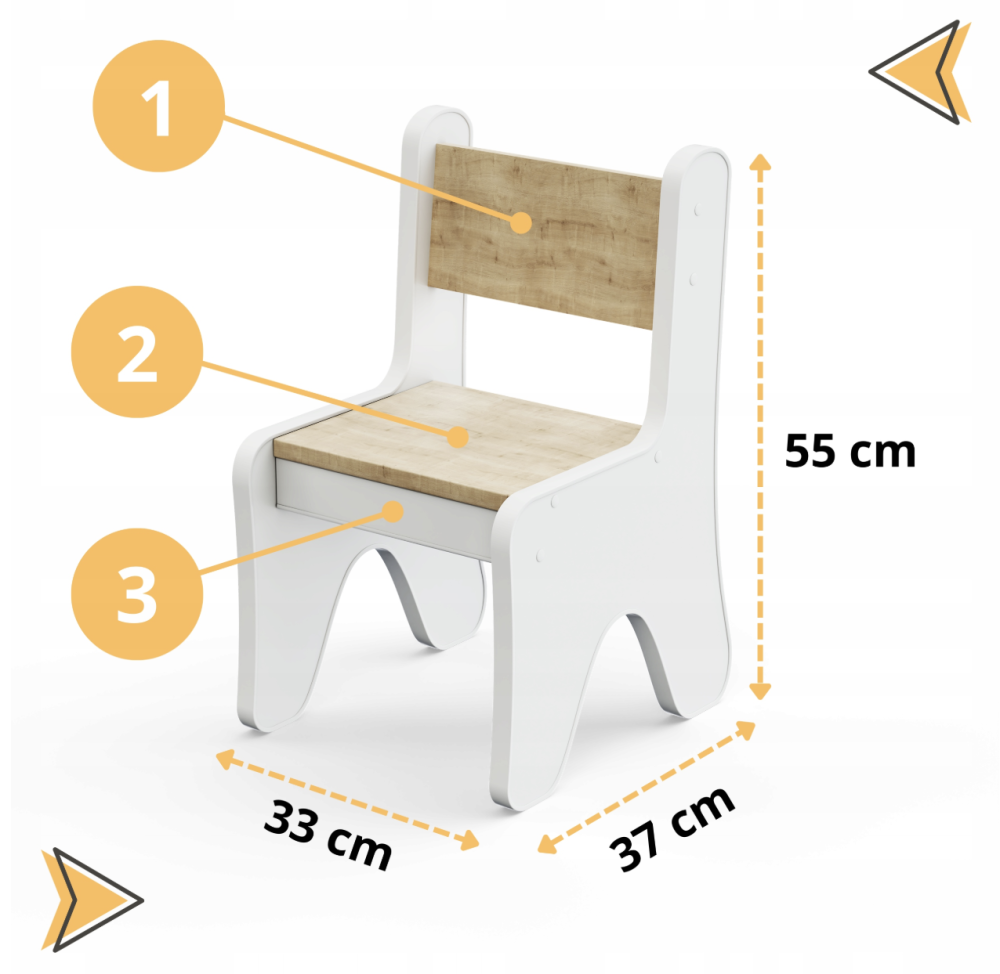 Набор детской мебели столик с ящиком и стульчик 70×45×51, стол и стул для детей, белый Киев - изображение 8