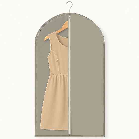 1шт Чохол для одягу на змійці 140х60см,напівпрозорий,Сірий SBR Київ