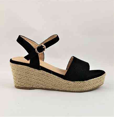 Жіночі Сандалі Босоніжки на Танкетці Платформа Чорні Літні (розміри: 37,38,39,40) — 32 Дніпро