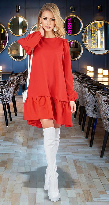 Расклешенное платье с оборкой (42) Киев - изображение 4