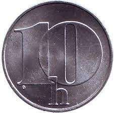 Монета 10 геллеров. 1992-98 год, Чехословакия. (БЖ) Полтава - изображение 1