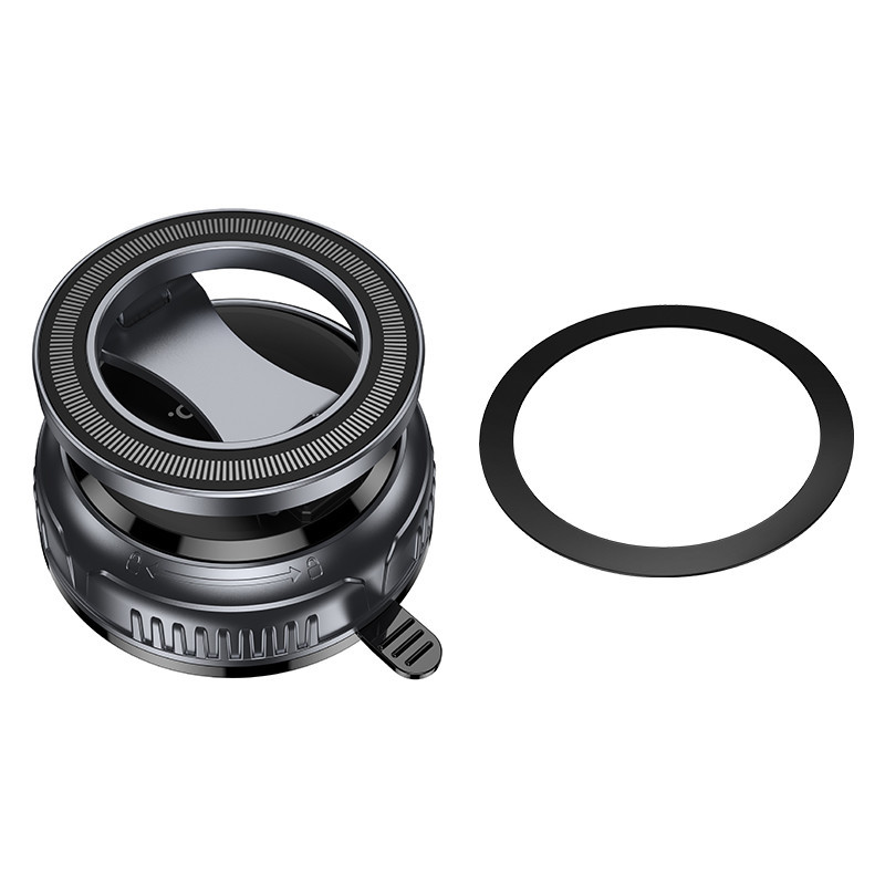 Автотримач для телефона HOCO H92 High vacuum suction cup magnetic holder(universal) Black Metal Gray Одеса - фото 6