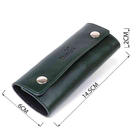 Современная кожаная ключница Shvigel 16531 Зеленый Киев