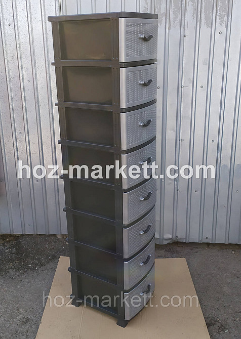 Комод пластиковый на 8 ящиков серый Харьков - изображение 3